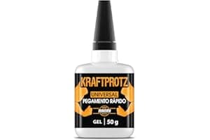 Superpegamento Gel Extra Fuerte – KRAFTPROTZ 50 g XXL con Punta Anti-Secado – Transparente, sin Goteo, Resistente al Agua y Calor – para plástico, Madera, Metal, Vidrio, Cuero y Bricolaje