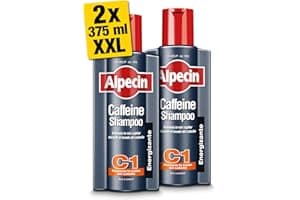 Alpecin Caffeine Shampoo C1 2x 375ml | Champu anticaida hombre y con cafeina | Tratamiento para la caida del cabello | Alpecin Shampoo Anti Hair Loss Treatment Men