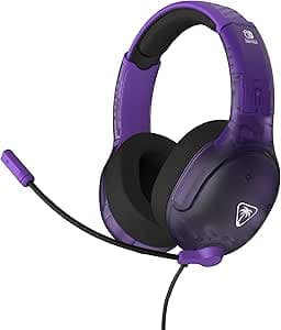 Turtle Beach Airlite Fit Auriculares con Cable para Juegos en Morado fantasmal con Licencia Oficial para Todos los Nintendo Switch: micrófono abatible y silenciable, Orejeras de Comodidad Superior