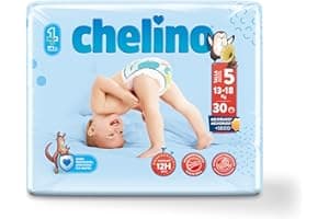 Chelino Pañales infantiles Talla 5 (13-18kg), 30 Unidades ( Paquete de 1)